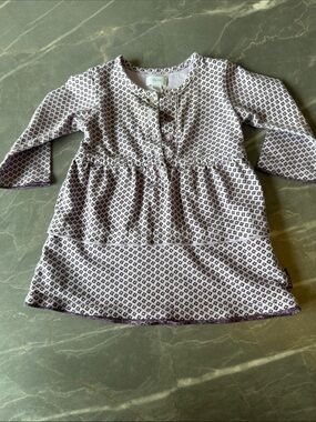 Mexx Girls' Lavender Purple Printed Long Sleeve Peplum Dress